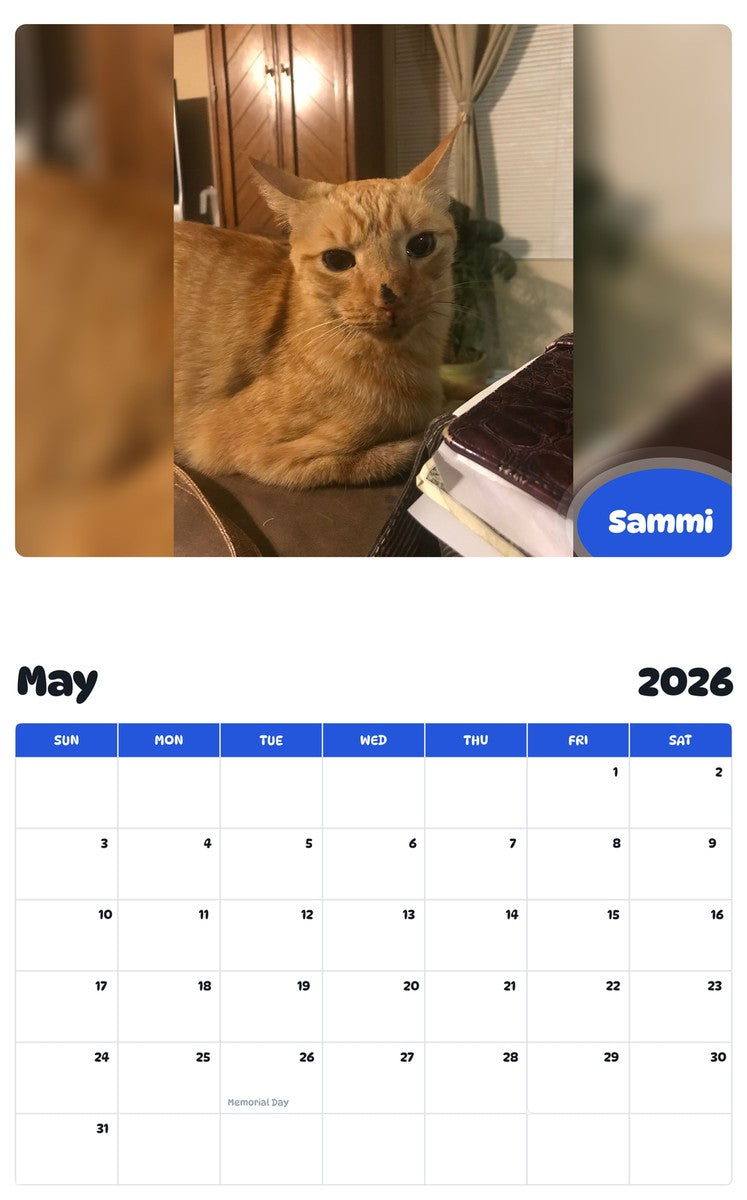 2026 - 2027 Sammi - Pawidols Pet Calendar