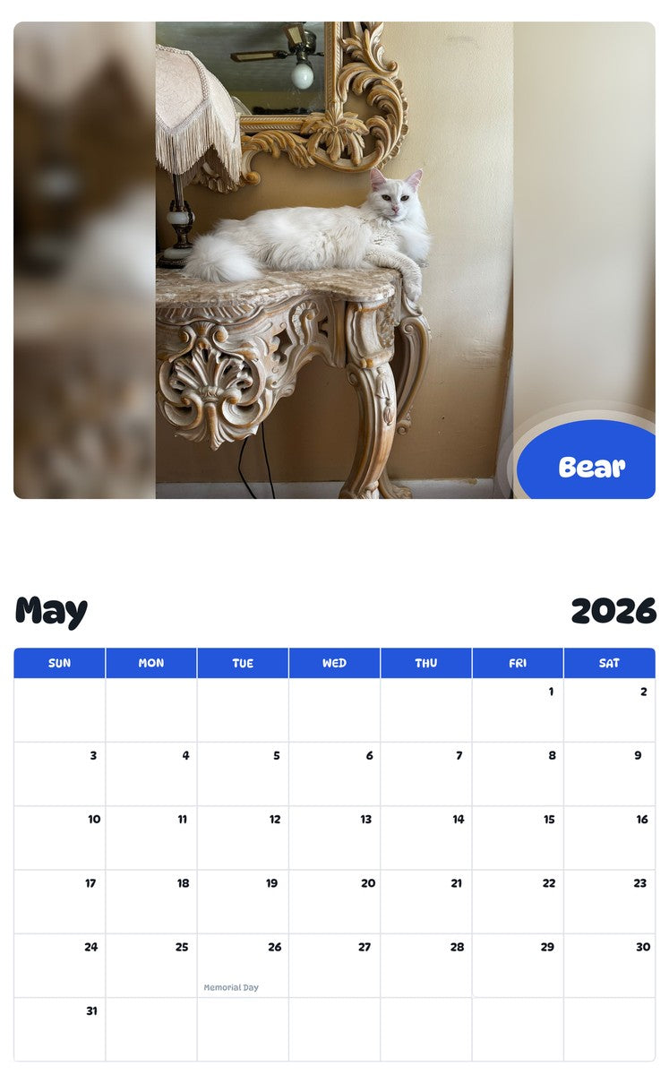 2026 - 2027 Bear - Pawidols Pet Calendar