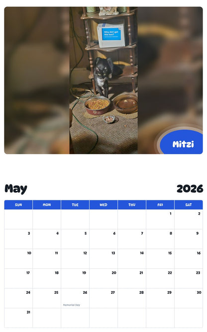 2026 - 2027 Mitzi - Pawidols Pet Calendar
