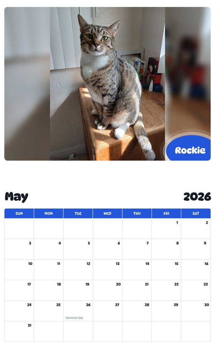 2026 - 2027 Rockie - Pawidols Pet Calendar