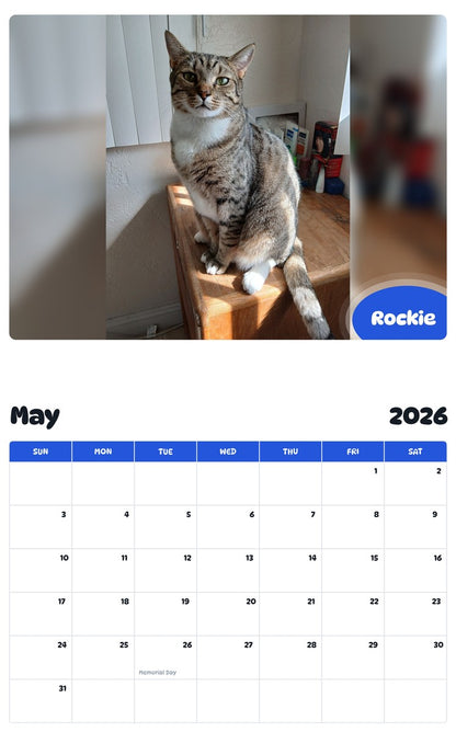 2026 - 2027 Rockie - Pawidols Pet Calendar