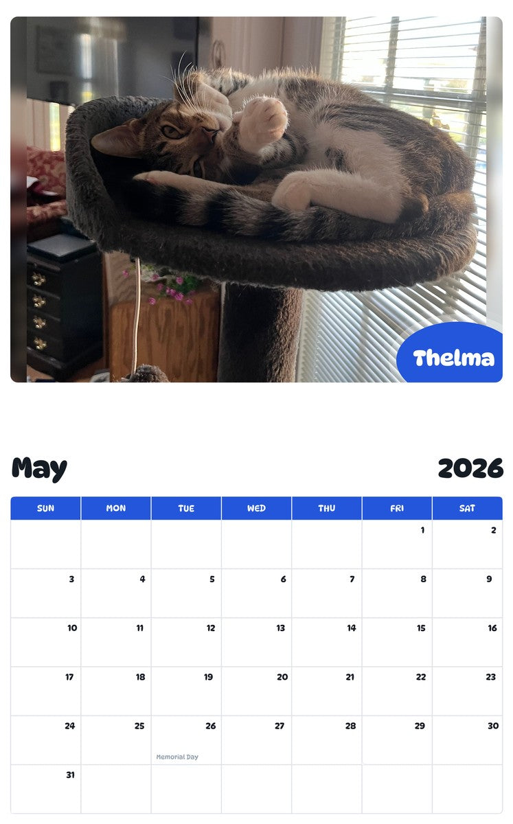 2026 - 2027 Thelma - Pawidols Pet Calendar