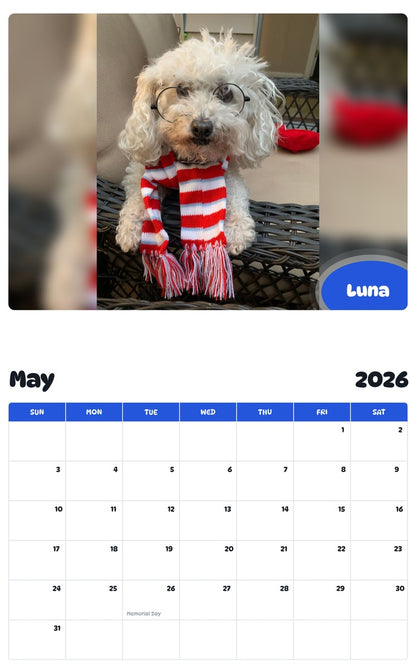 2026 - 2027 Luna - Pawidols Pet Calendar