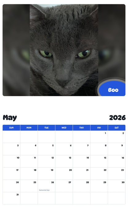 2026 - 2027 Boo - Pawidols Pet Calendar