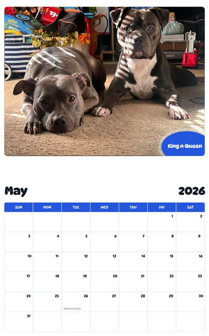2026 - 2027 King n Queen - Pawidols Pet Calendar