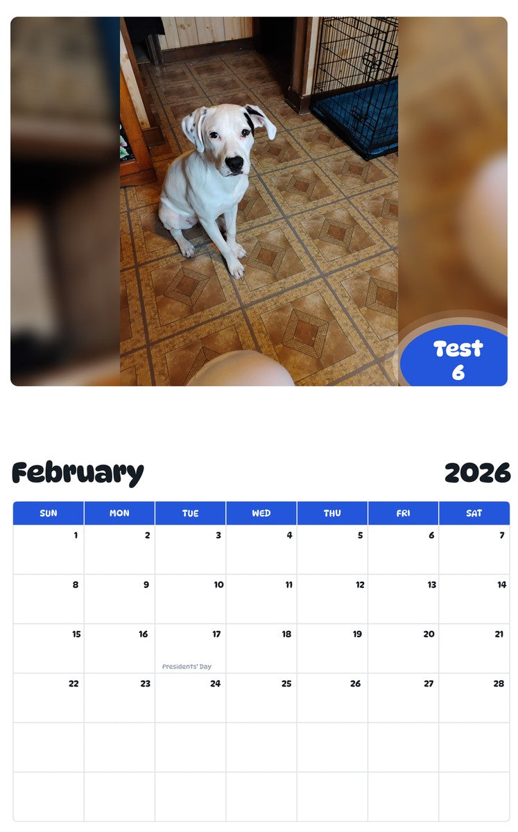 October 2025 - September 2026 Test 6 - Pawidols Pet Calendar