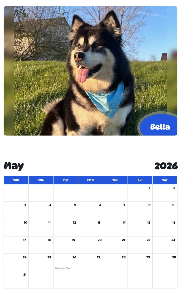 2026 - 2027 Bella - Pawidols Pet Calendar