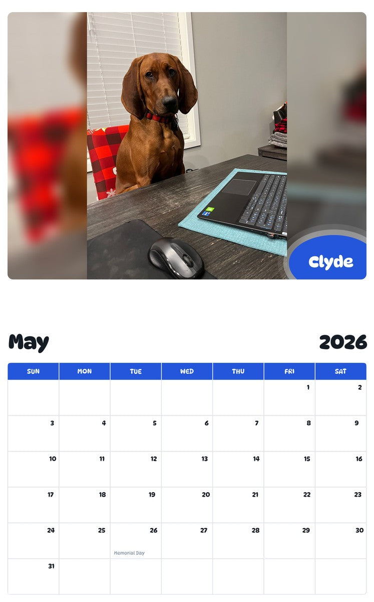 2026 - 2027 Clyde - Pawidols Pet Calendar