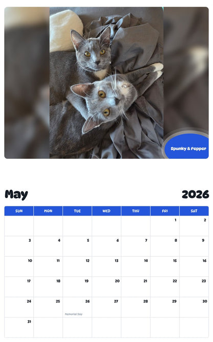 2026 - 2027 Spunky & Pepper - Pawidols Pet Calendar