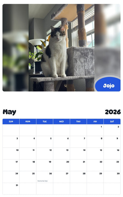 2026 - 2027 Jojo - Pawidols Pet Calendar