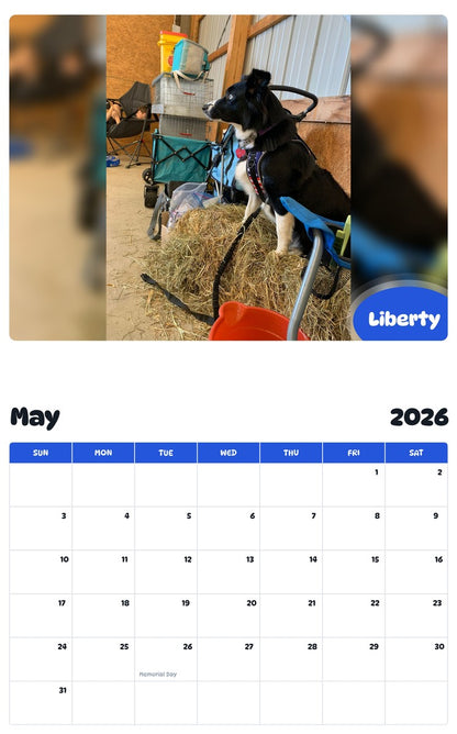 2026 - 2027 Liberty - Pawidols Pet Calendar
