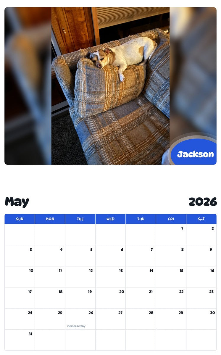2026 - 2027 Jackson - Pawidols Pet Calendar
