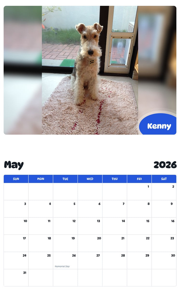 2026 - 2027 Kenny - Pawidols Pet Calendar