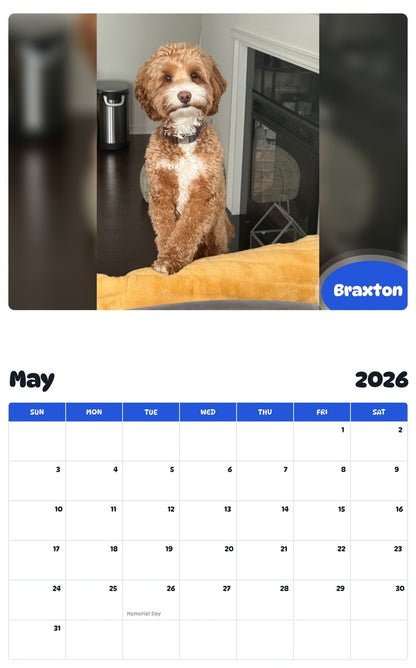 2026 - 2027 Braxton - Pawidols Pet Calendar