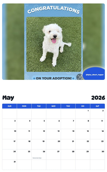 2026 - 2027 @Spicy_Ghost_Pupper - Pawidols Pet Calendar