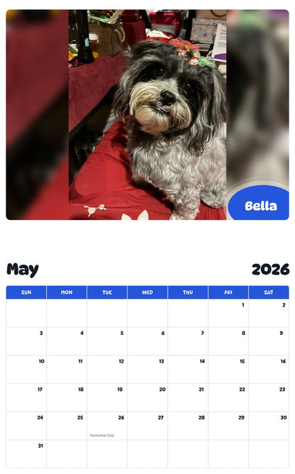 2026 - 2027 Bella - Pawidols Pet Calendar