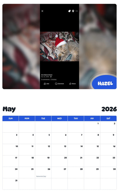 2026 - 2027 HAZEL - Pawidols Pet Calendar