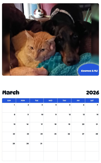 November 2025 - October 2026 Cosmos & MJ - Pawidols Pet Calendar