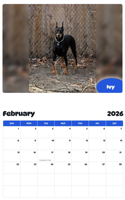 October 2025 - September 2026 Ivy - Pawidols Pet Calendar