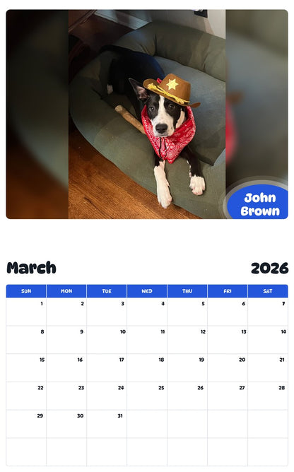November 2025 - October 2026 John Brown - Pawidols Pet Calendar