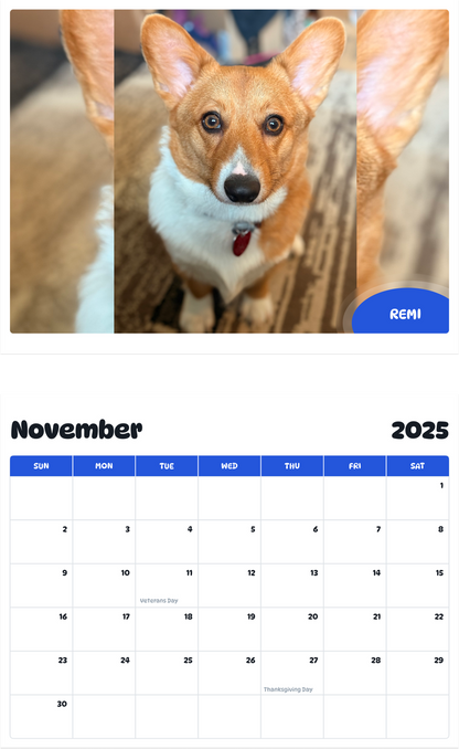 July 2025 - June 2026 Remi - Pawidols Pet Calendar