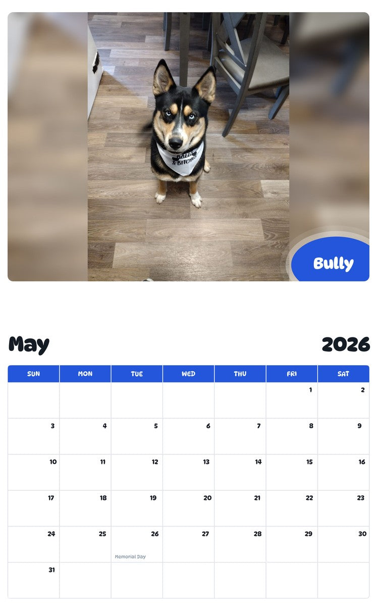 2026 - 2027 Bully - Pawidols Pet Calendar