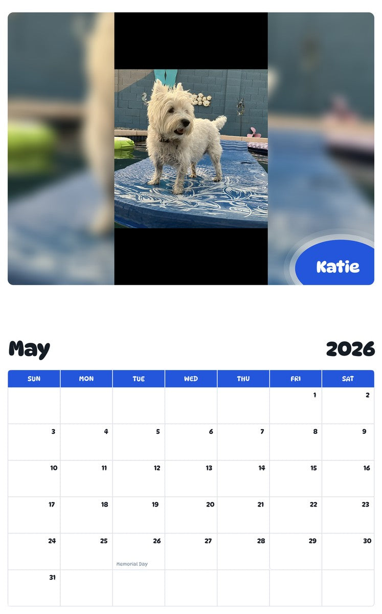 2026 - 2027 Katie - Pawidols Pet Calendar