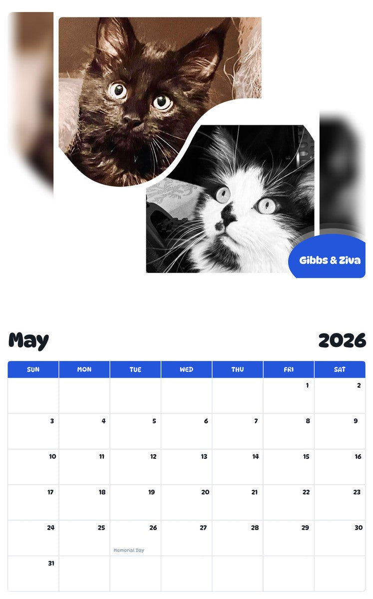 2026 - 2027 Gibbs & Ziva - Pawidols Pet Calendar