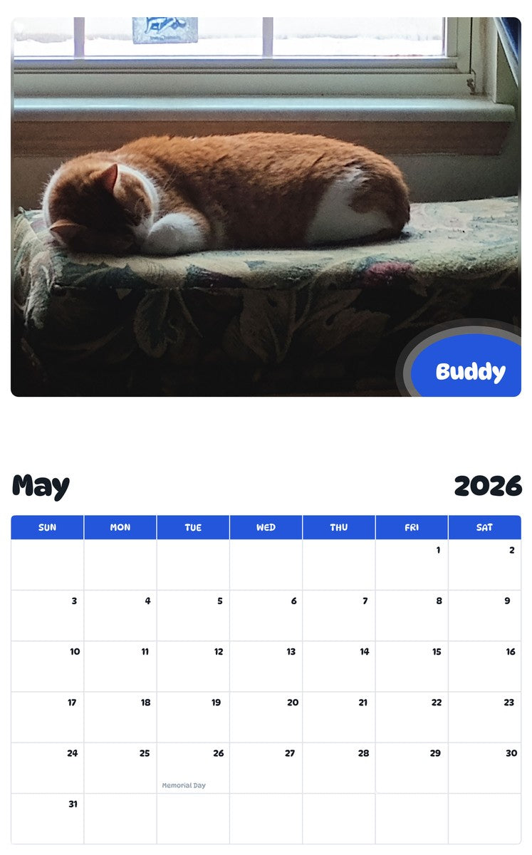2026 - 2027 Buddy - Pawidols Pet Calendar