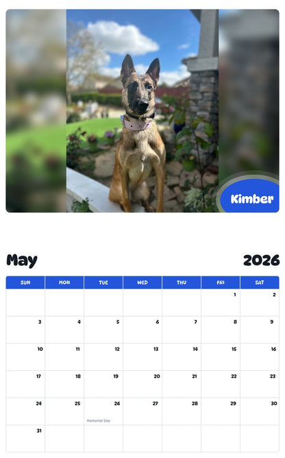 2026 - 2027 Kimber - Pawidols Pet Calendar