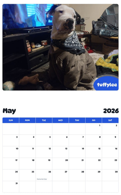 2026 - 2027 tuffylee - Pawidols Pet Calendar