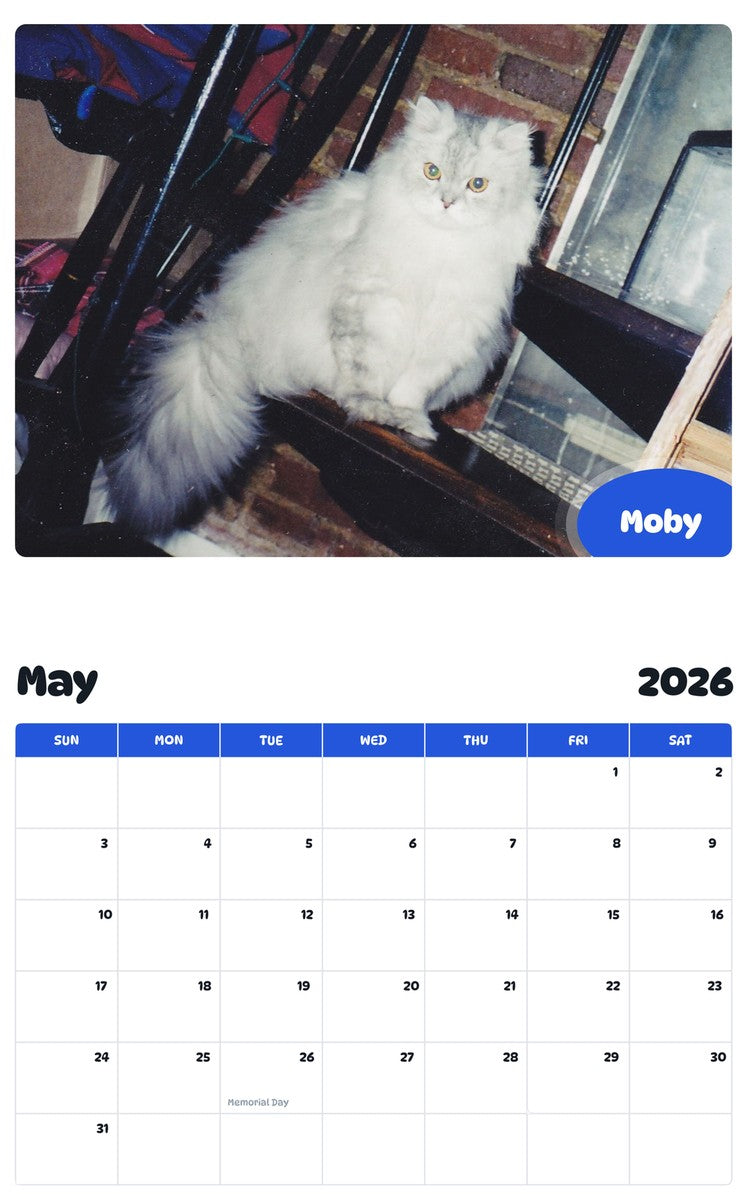 2026 - 2027 Moby - Pawidols Pet Calendar