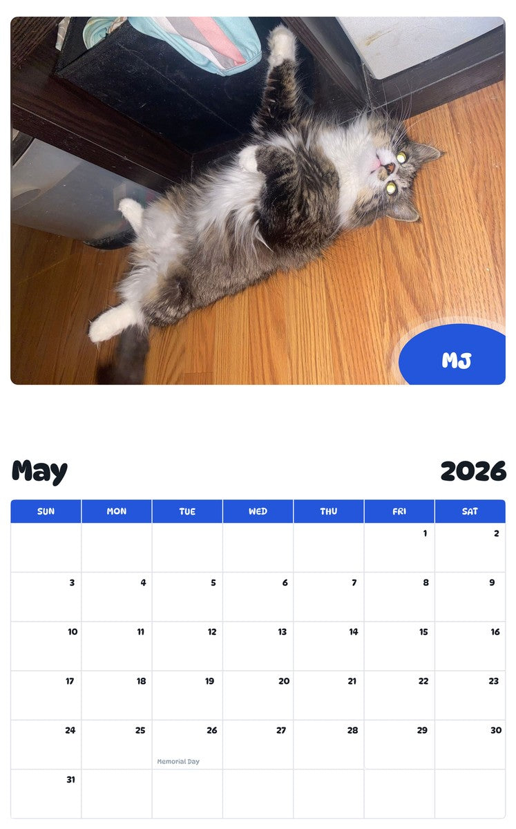 2026 - 2027 MJ - Pawidols Pet Calendar