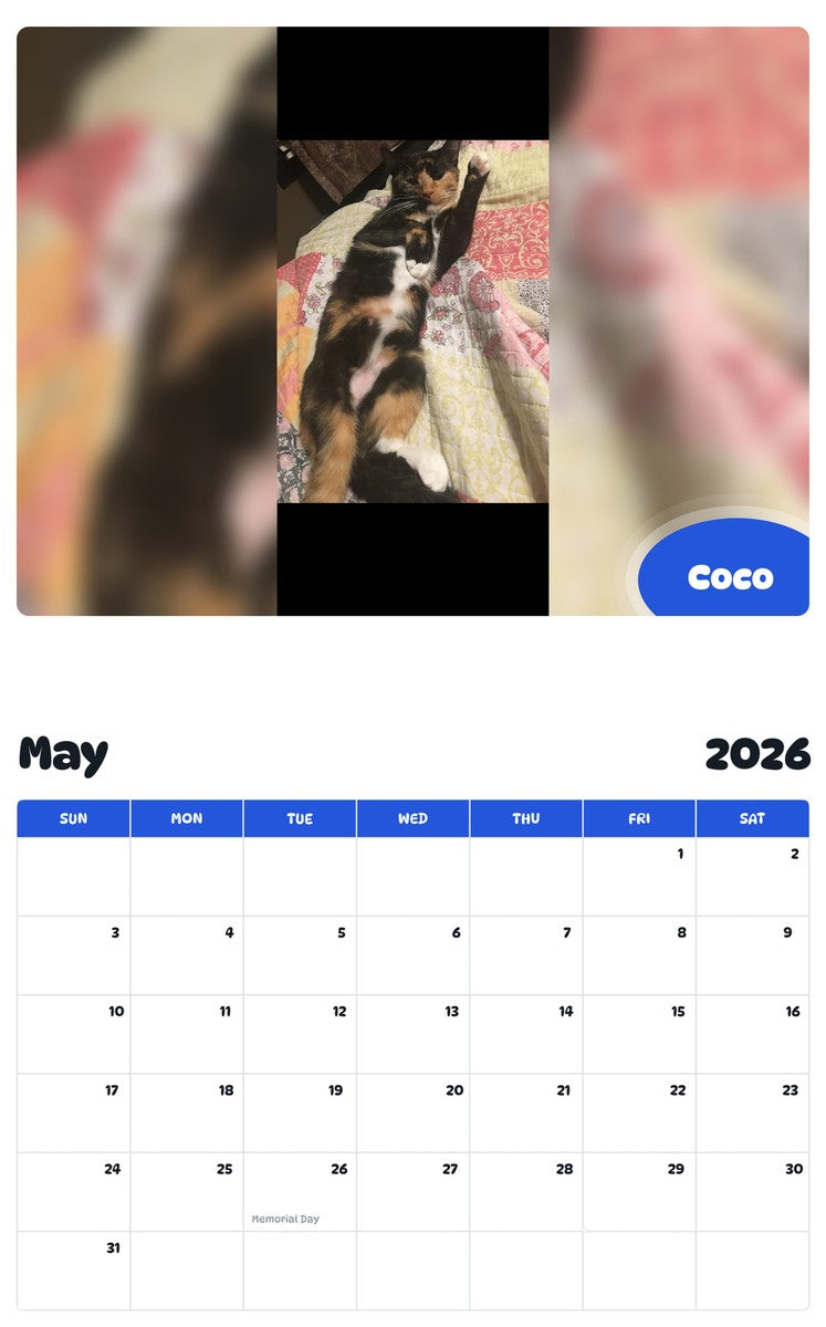 2026 - 2027 Coco - Pawidols Pet Calendar