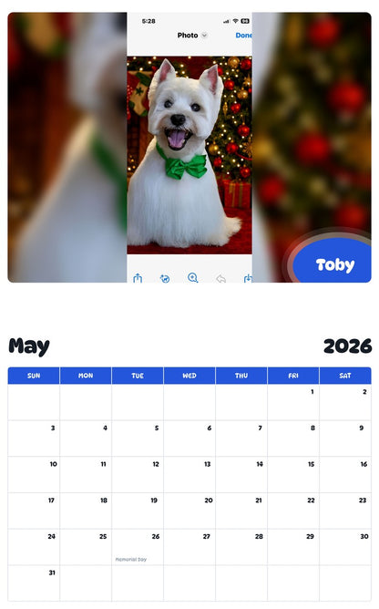 2026 - 2027 Toby - Pawidols Pet Calendar