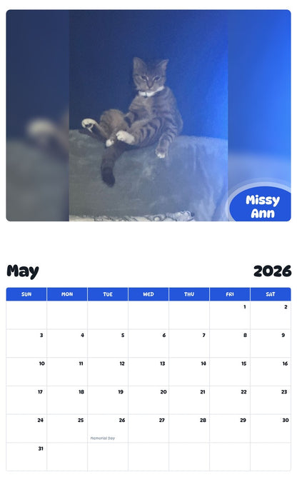 2026 - 2027 Missy Ann - Pawidols Pet Calendar