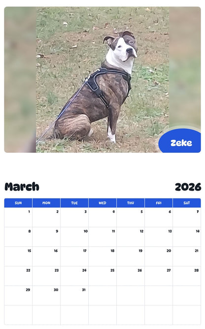 November 2025 - October 2026 Zeke - Pawidols Pet Calendar