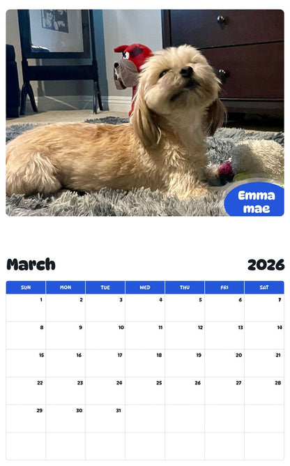 November 2025 - October 2026 Emma mae - Pawidols Pet Calendar