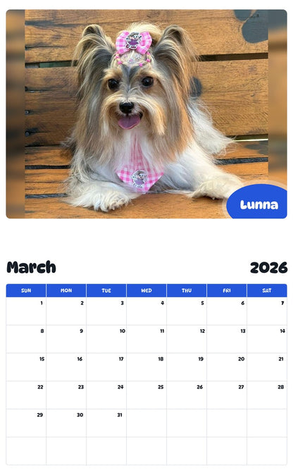 November 2025 - October 2026 Lunna - Pawidols Pet Calendar
