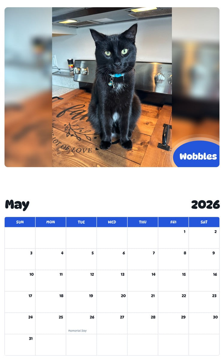 2026 - 2027 Wobbles - Pawidols Pet Calendar