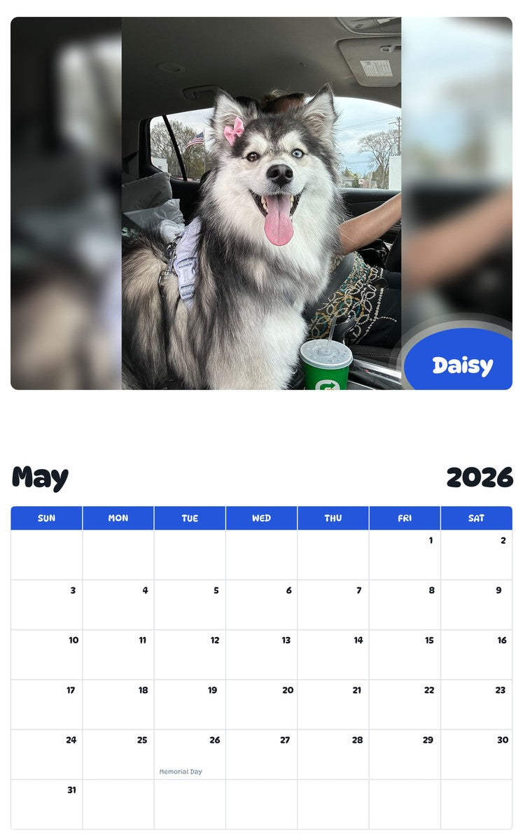 2026 - 2027 Daisy - Pawidols Pet Calendar