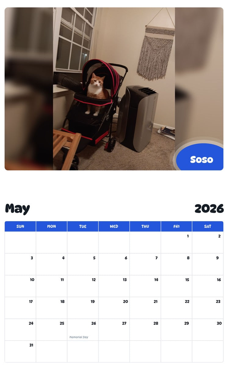 2026 - 2027 Soso - Pawidols Pet Calendar