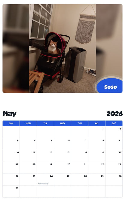 2026 - 2027 Soso - Pawidols Pet Calendar