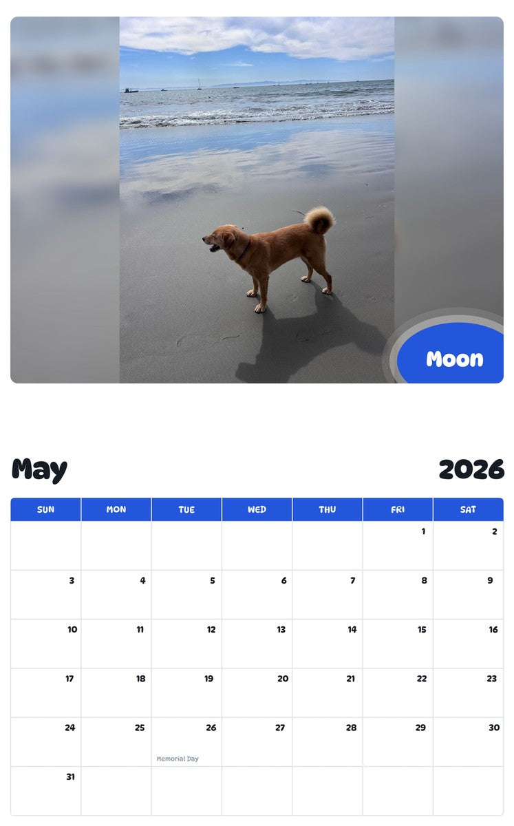 2026 - 2027 Moon - Pawidols Pet Calendar
