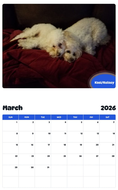 November 2025 - October 2026 Kasi/Kelsey - Pawidols Pet Calendar