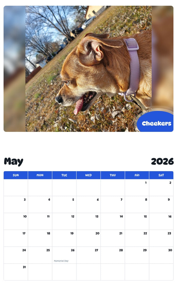 2026 - 2027 Cheekers - Pawidols Pet Calendar