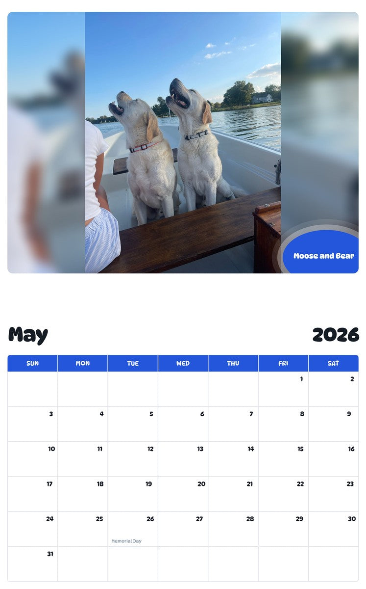 2026 - 2027 Moose and Bear - Pawidols Pet Calendar