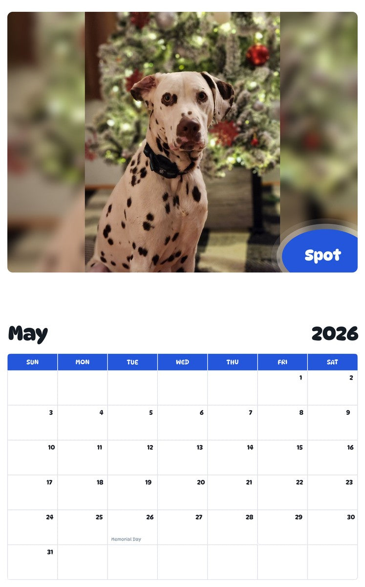 2026 - 2027 Spot - Pawidols Pet Calendar