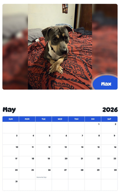 2026 - 2027 Max - Pawidols Pet Calendar