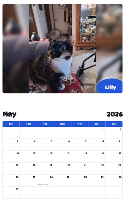 2026 - 2027 Lilly - Pawidols Pet Calendar